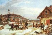 Cornelius Krieghoff The Toll Gate, oil on canvas